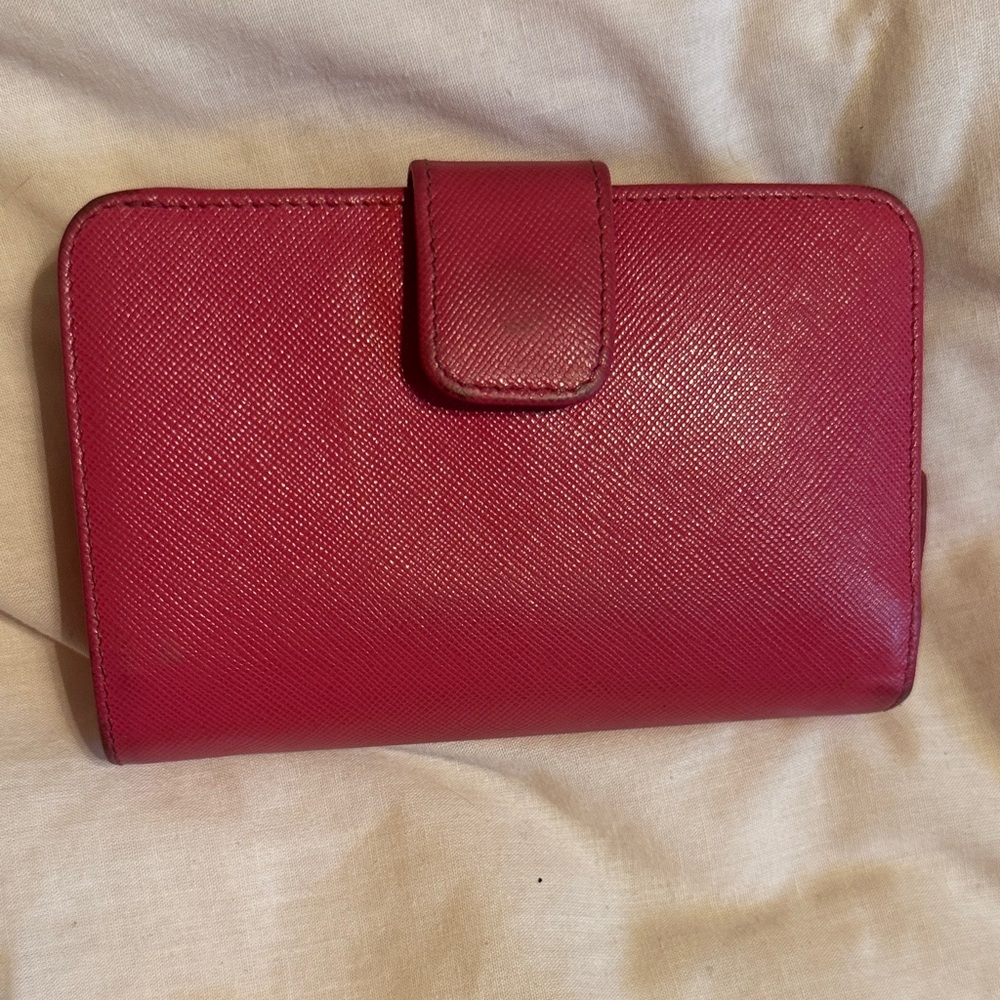 Pink Prada Saffiano Metal Oro Bi-fold - Picture 2 of 11